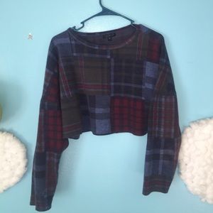 ❄️Topshop Cropped Plaid Sweater❄️